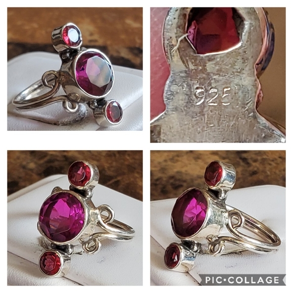 Genuine 3ct Rubilite Tourmaline Ring Size 7 - Picture 6 of 7